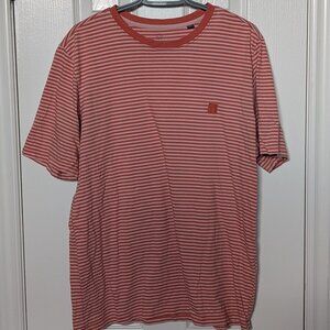 (2 For 15 Send Offer) Organic Cotton T-Shirt - Horizontal Stripes (orange)